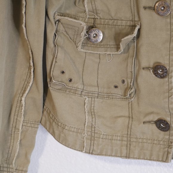 Romeo & Juliette Size L Jacket Embroidered Metal Buttons Faded Olive Green - Picture 5 of 12